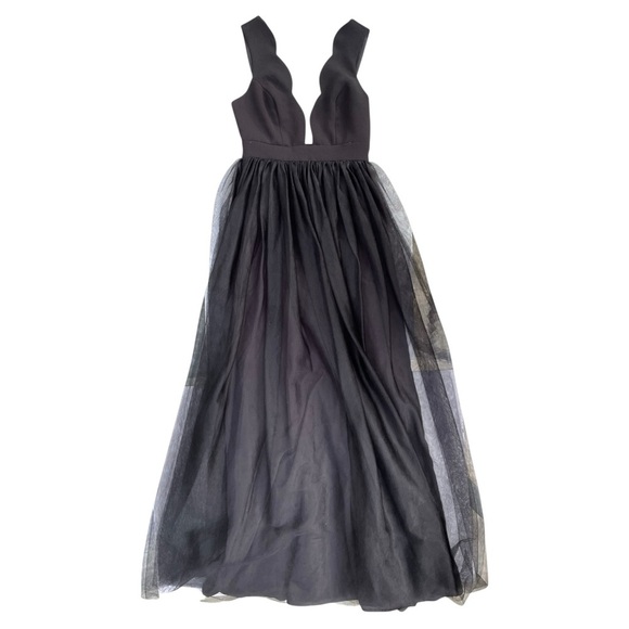 BCBGeneration Black Tulle Maxi Dress XS Backless Balletcore Prom Cocktaill - Picture 1 of 16